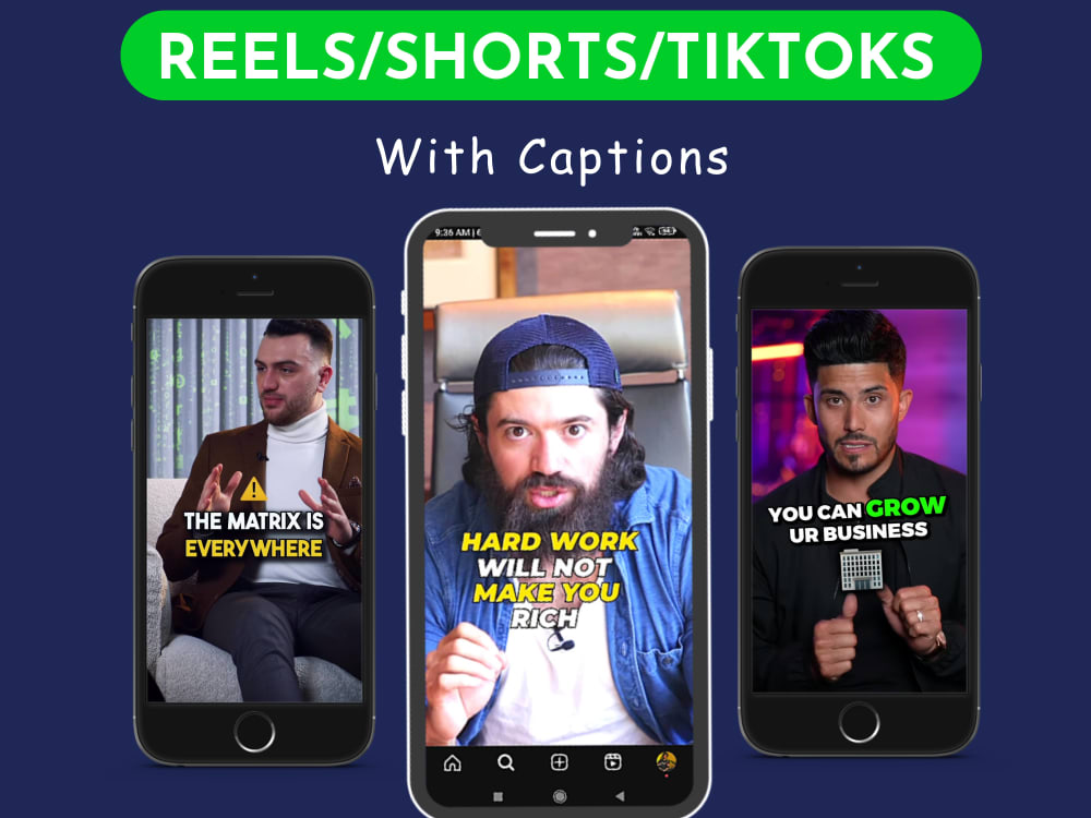 Podcast, Business Reels, Shorts, Tiktoks With Engaging Captions