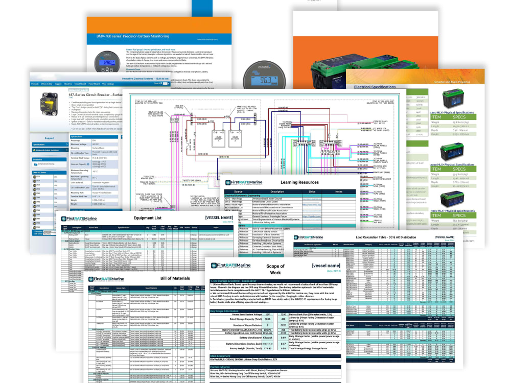 A marine electrical design for DC house battery and monitoring systems
