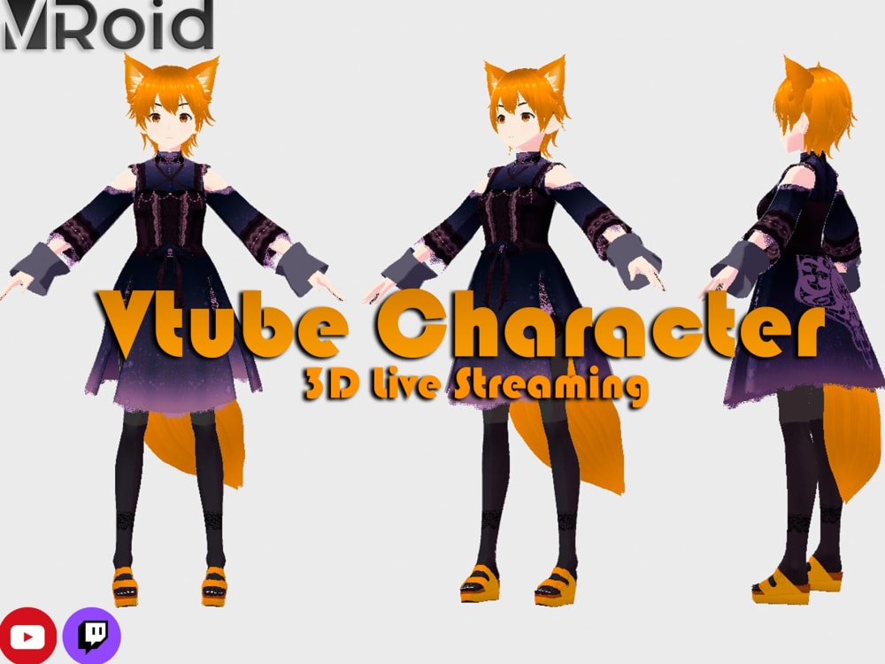 Design 3d vtube rigging for your vtuber model facerig, vroid studio