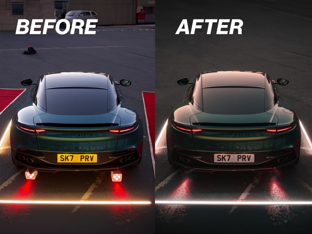 Professional car photography editing in Adobe Lightroom and Upwork