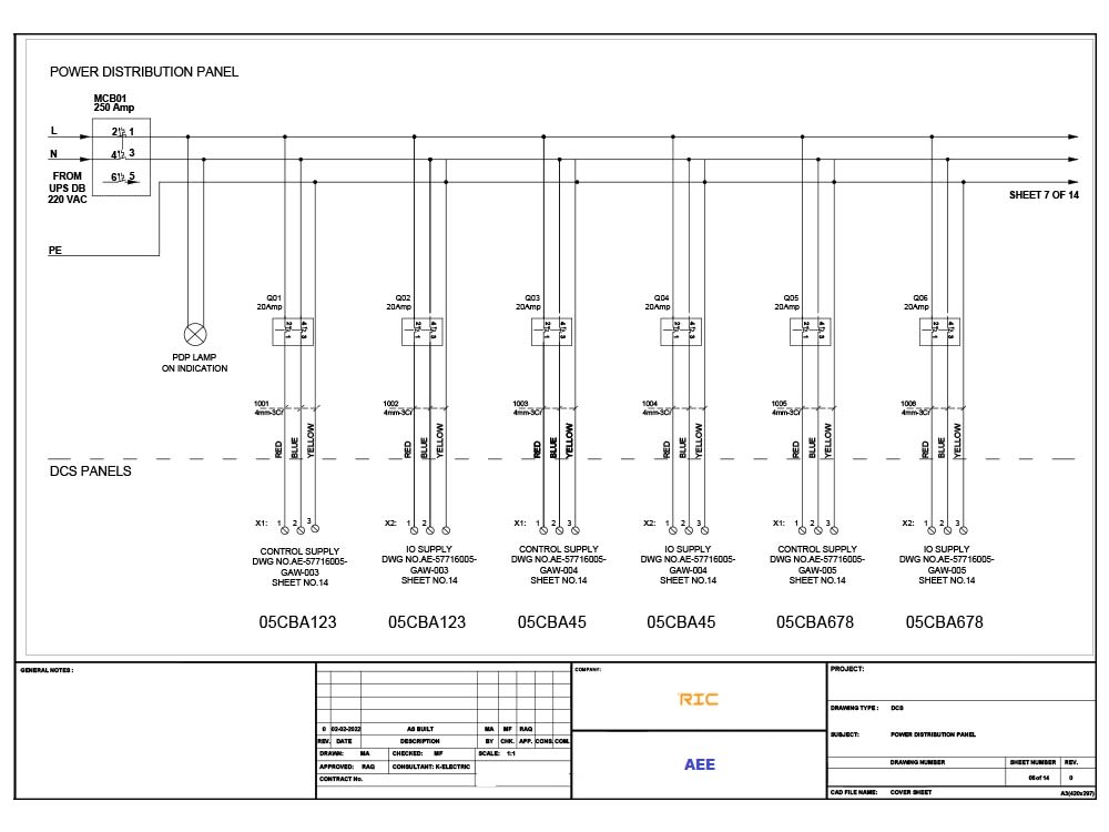 G.A Drawing and Schematic Diagram for the Electrical Control Wiring