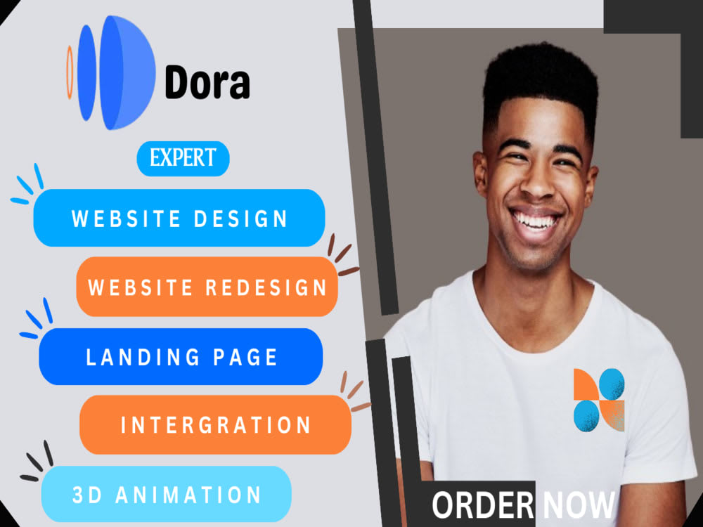 A creative design dora 3d website 3d model landing page in dora | Upwork