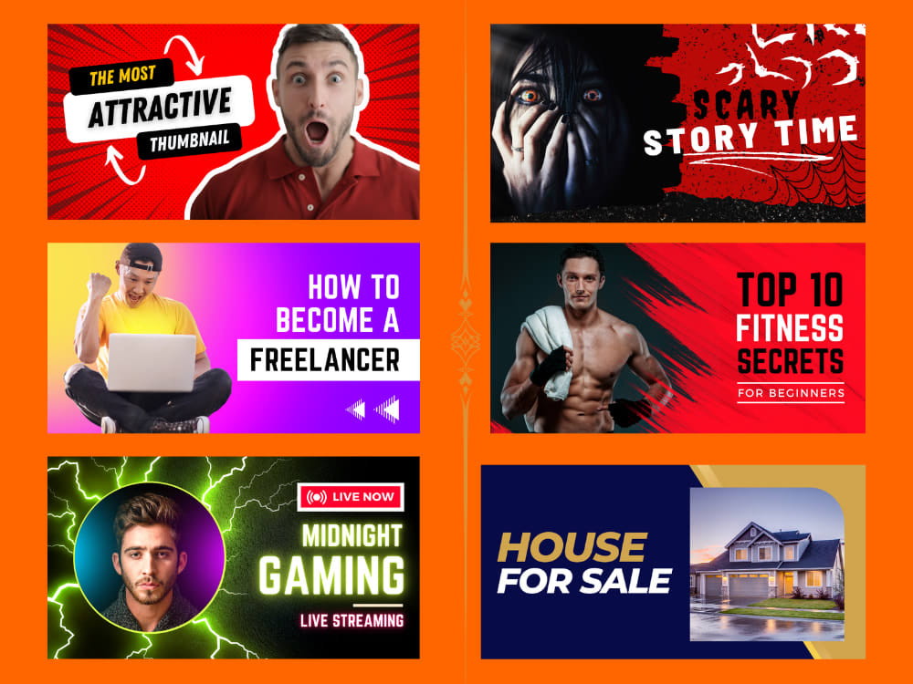 Creative, unique and amazing youtube thumbnails | Upwork