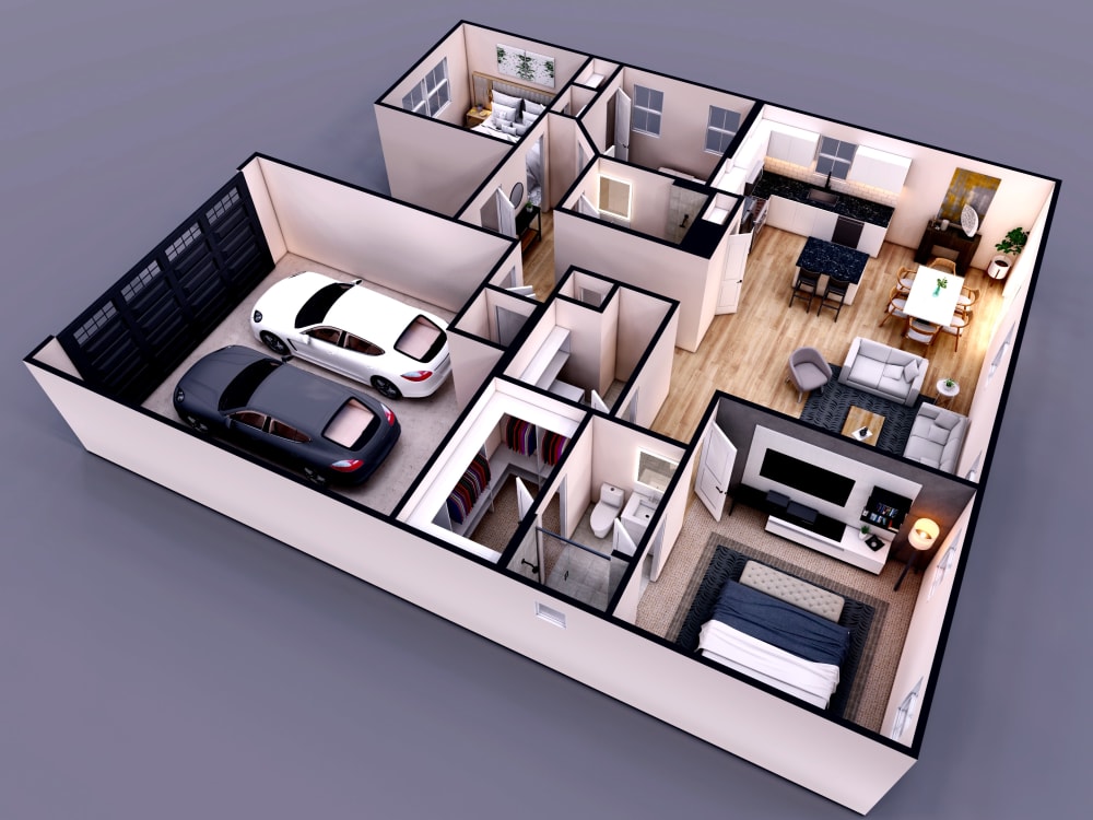 Create 2d and 3d floor plan and rendering using floorplanner by