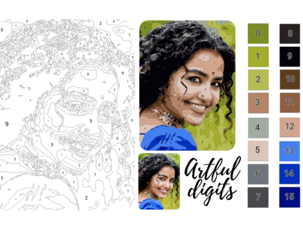 A customized number painting, artful digits | Upwork