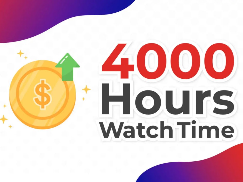 Youtube watch time for enable youtube monetization 4000 hours