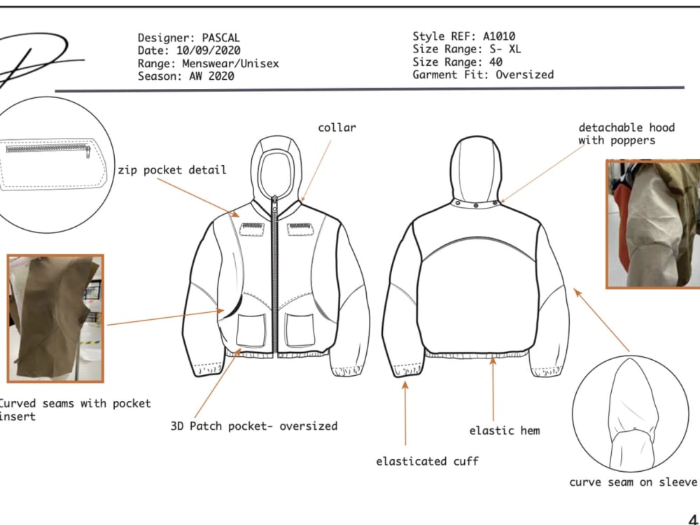 A completed specification pack for fashion garments | Upwork