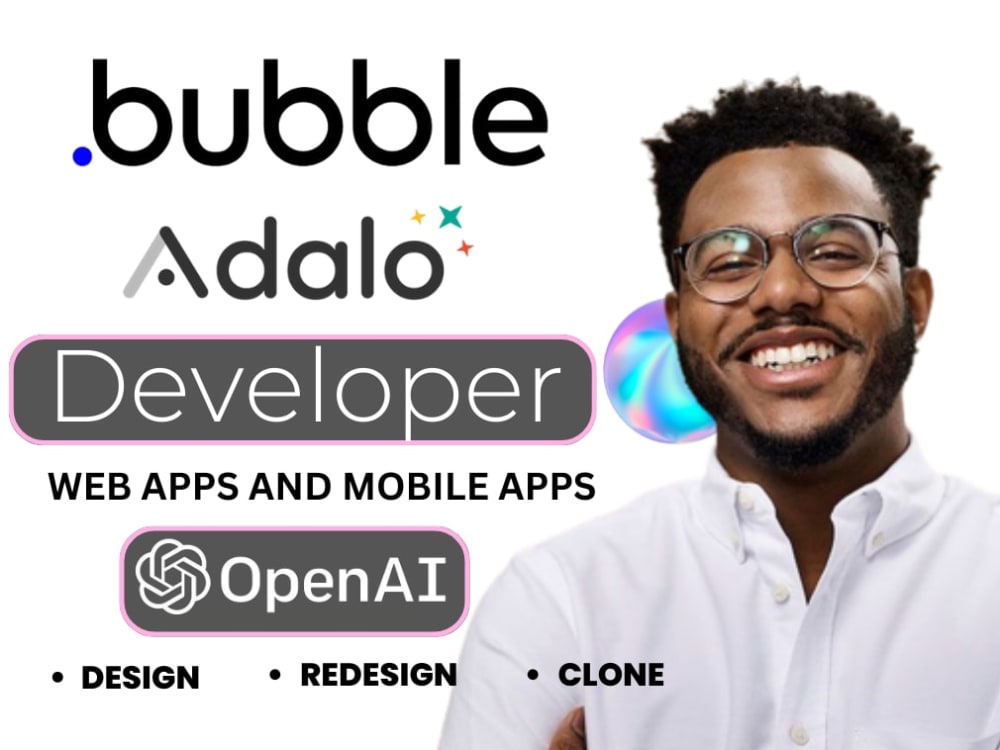 Adalo app bubble mobile app bubbleio web app with openai chatgpt