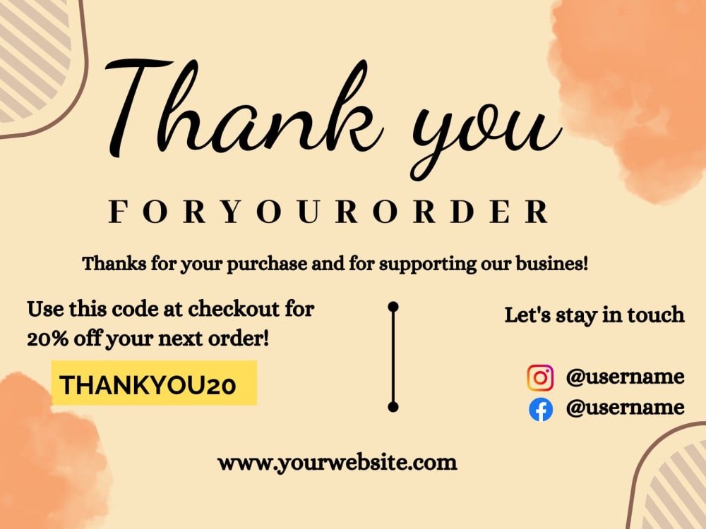 A fantastic design thank you card template | Upwork