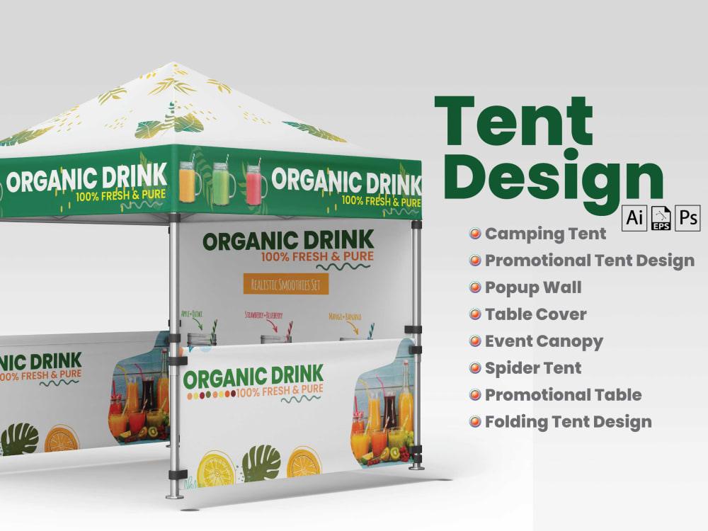 Canopy tent, table cover, flag for your exhibition Upwork