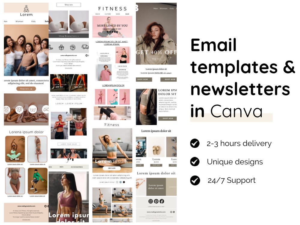 250+ premium email templates | easy to edit in canva... A professional email template in canva | Upwork
