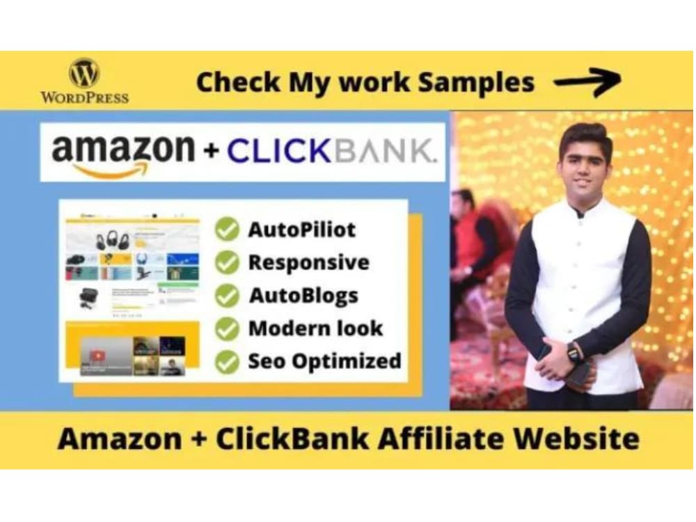 Autopilot amazon affiliate website store with clickbank autoblog Upwork