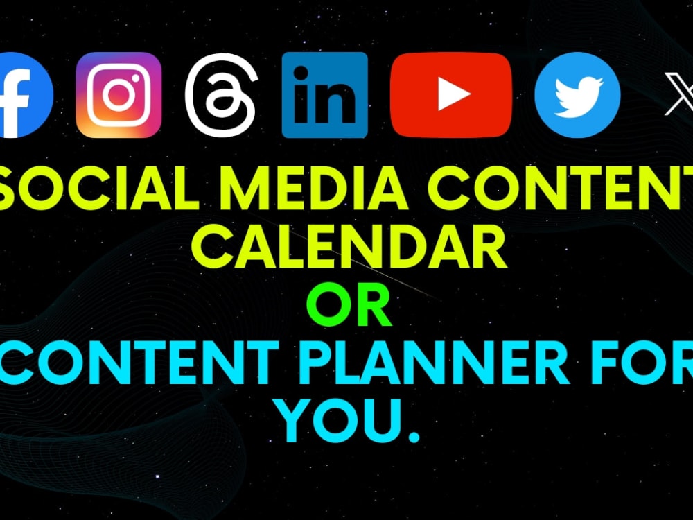 A social media content calendar or content planner for you | Upwork