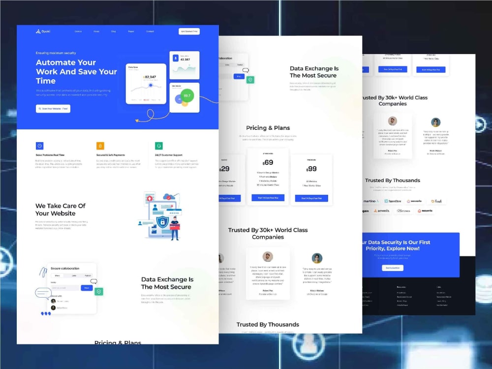 Saas landing page UI UX high fidelity wireframe homepage for web in ...