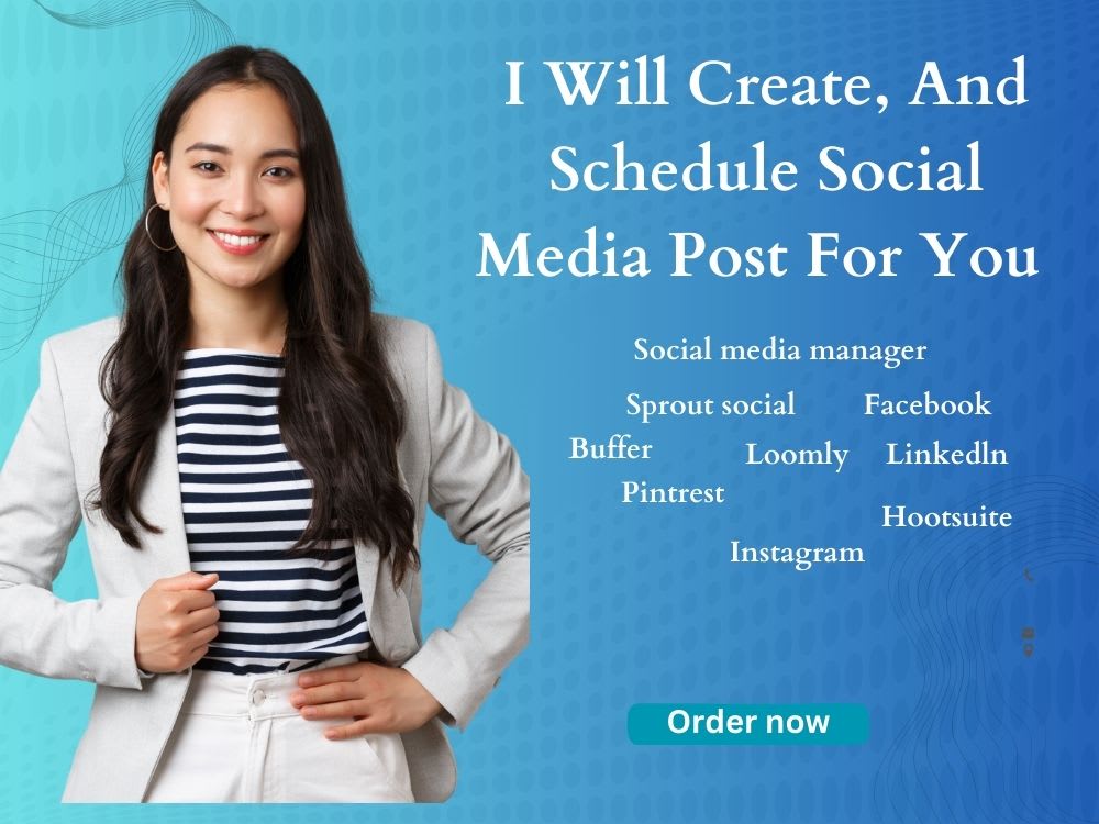 An eyecatching schedule post using loomly buffer for social media post