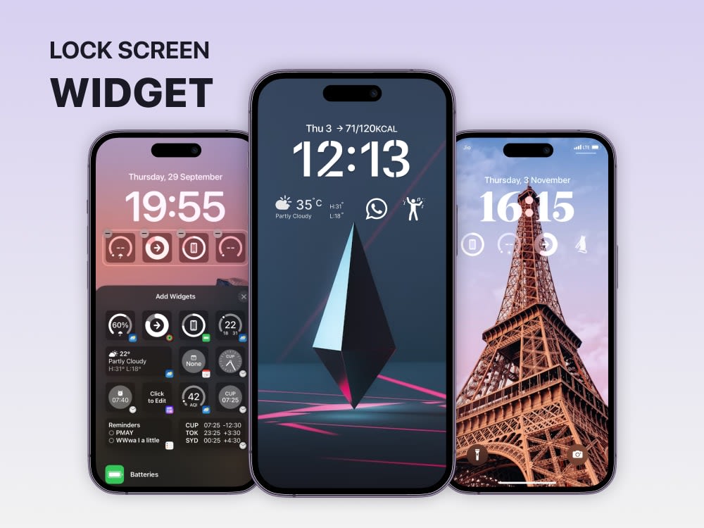 Lock screen Widgets Android iOS Upwork