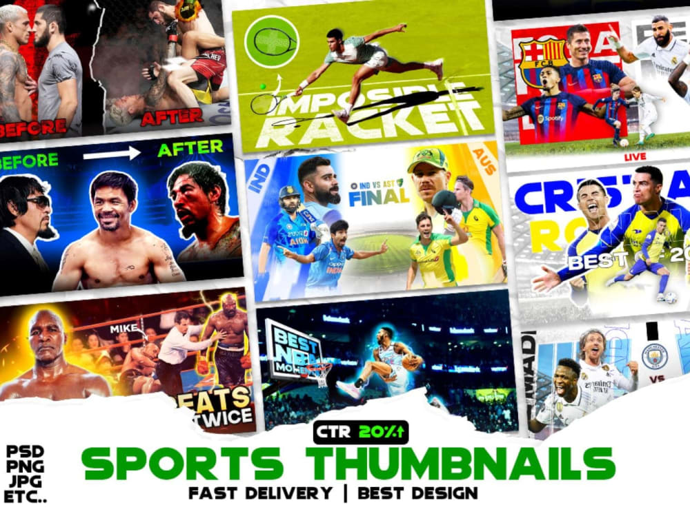An amazing YouTube thumbnail design on sports niche. | Upwork