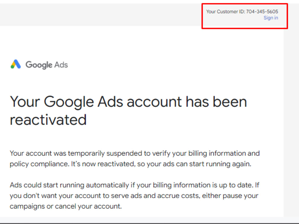 Fix google ads account suspension on appeal Upwork