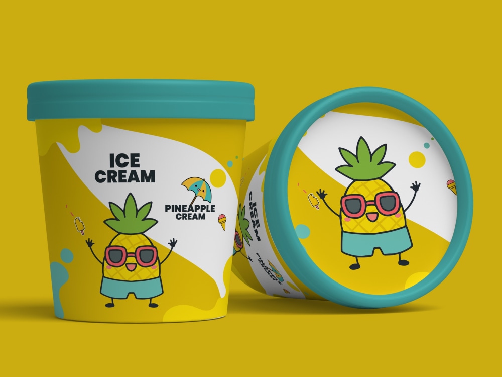 Great ice cream cup, label packaging design Upwork