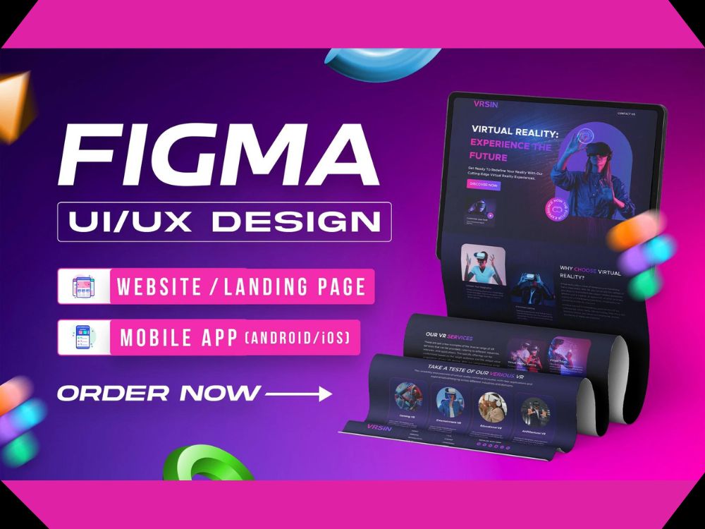 A website ui ux, landing page design, mobile app ui design in figma ...