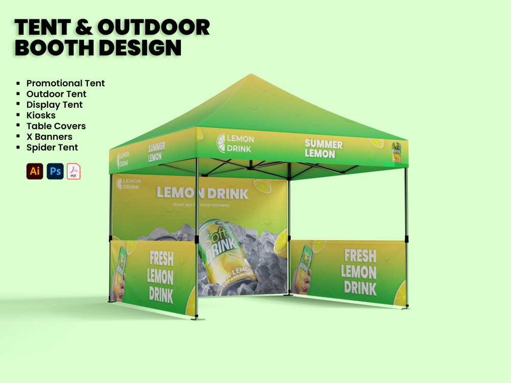 Creative backdrop, tent, canopy tent, flag, table cover, booth Upwork