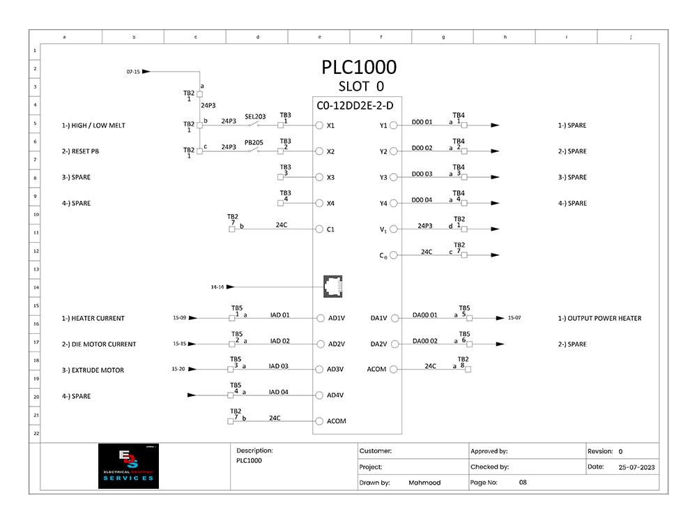 Plc wiring diagram on autocad Upwork