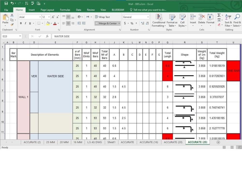 Detailed rebar shop drawings and BBS/rebar takeoff Upwork