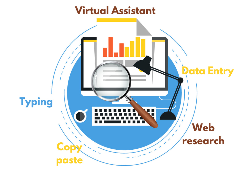 Expert Virtual assistant, Data entry, Typing, Copy paste and Web