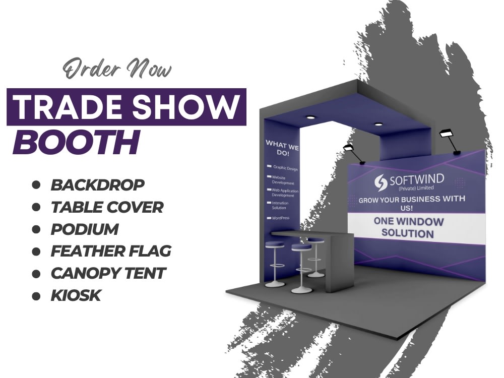 A fantastic trade show booth design, backdrop in few hours | Upwork