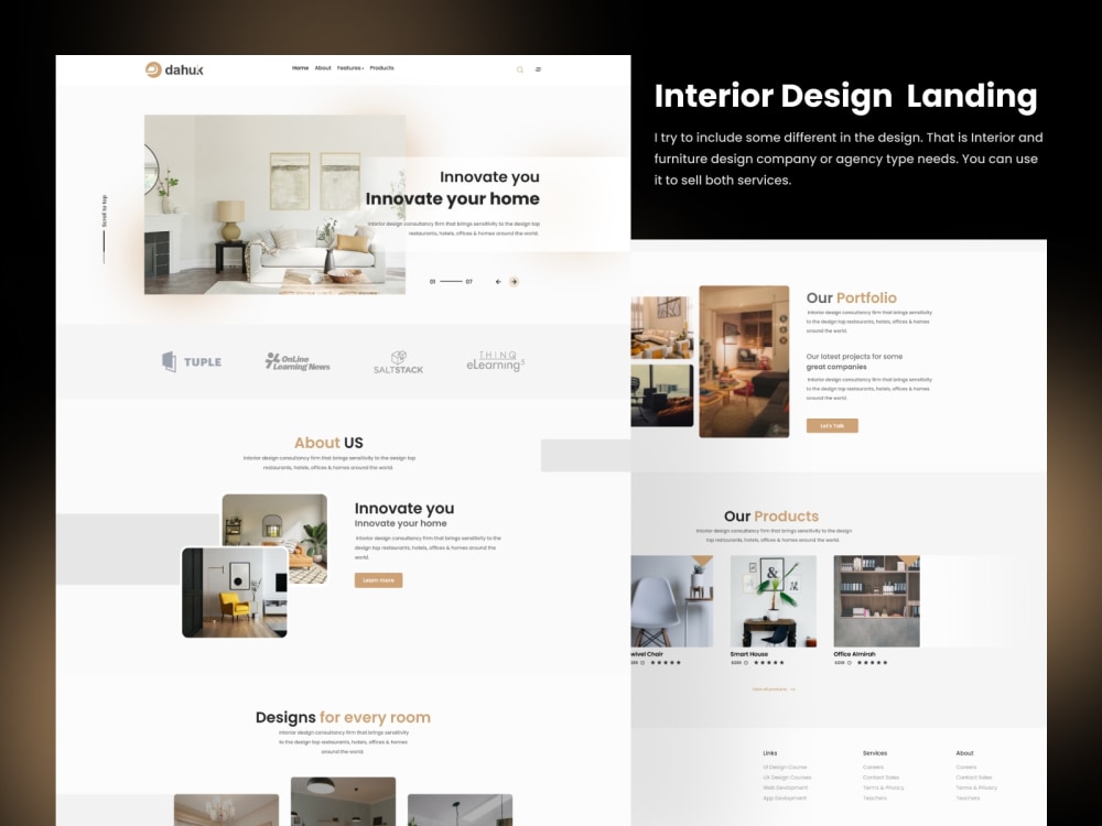 A modern & creative landing page UI UX Design on Figma | Upwork