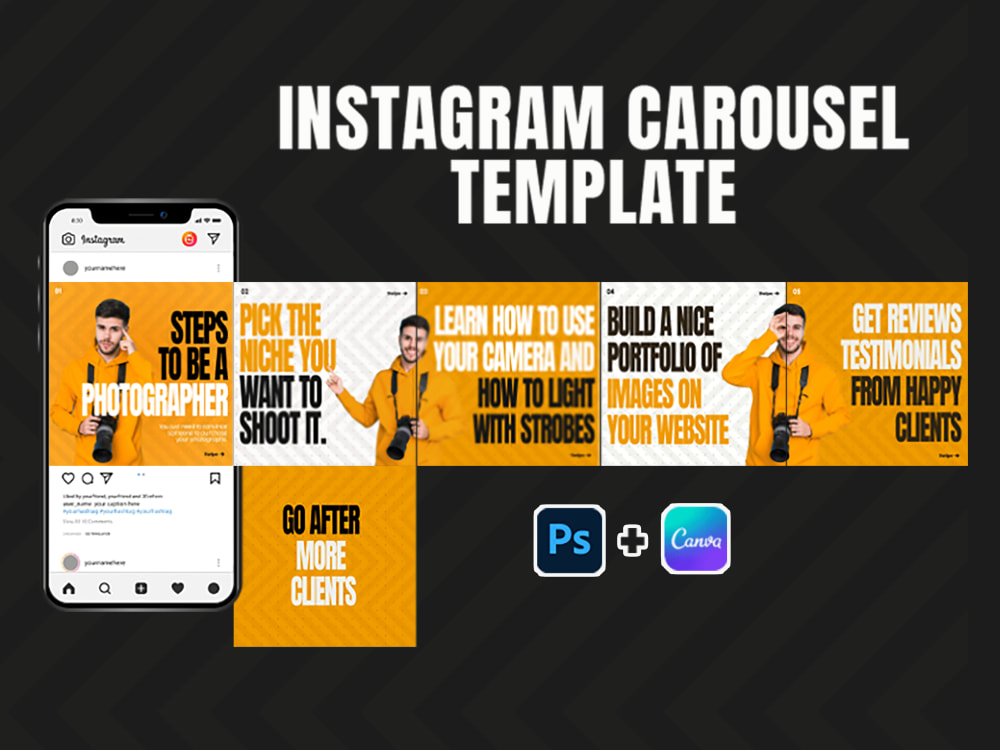 Attractive Instagram and Linkedin Carousels CANVA + PSD | Upwork