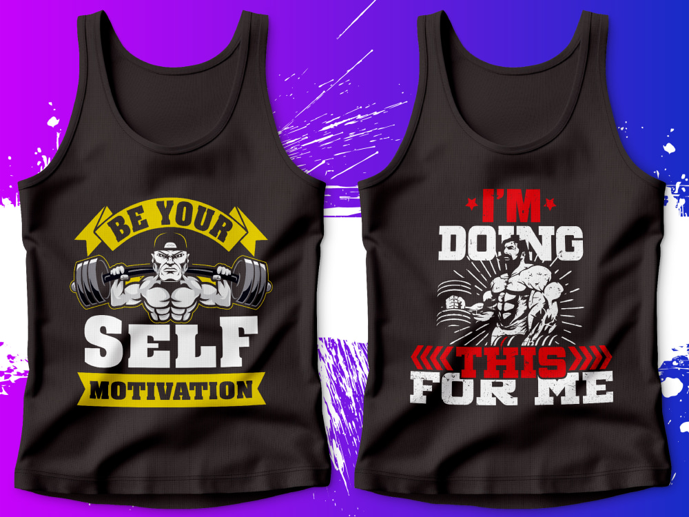 A custom gym fitness workout t shirt design