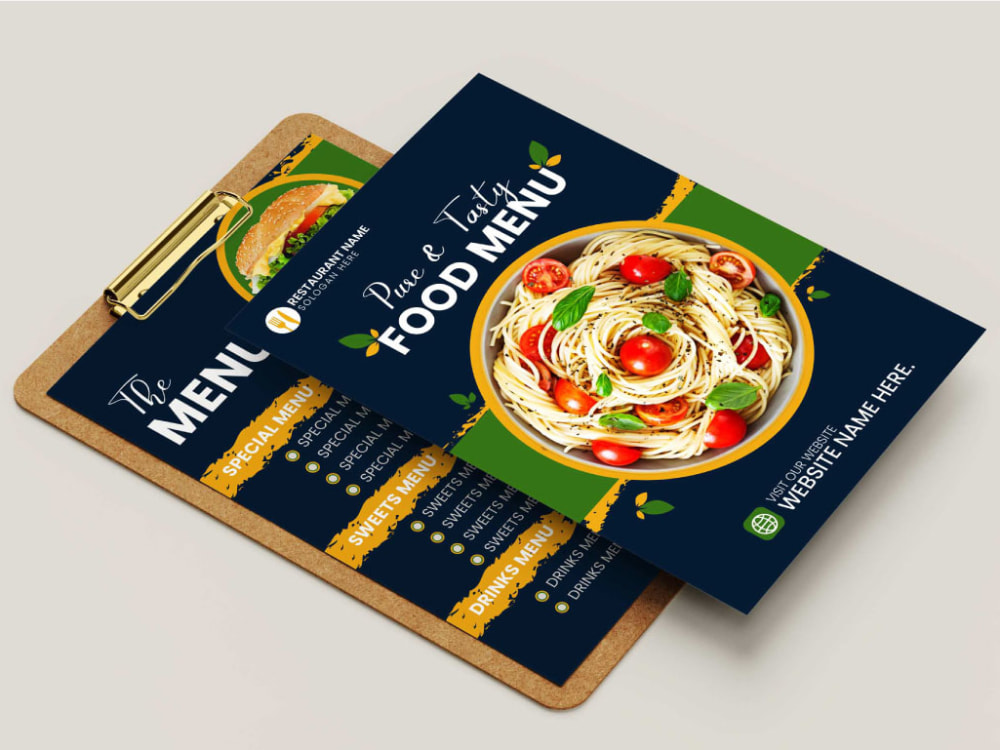 Create a Restaurant food menu, Mazagine, product, and Catalogue design
