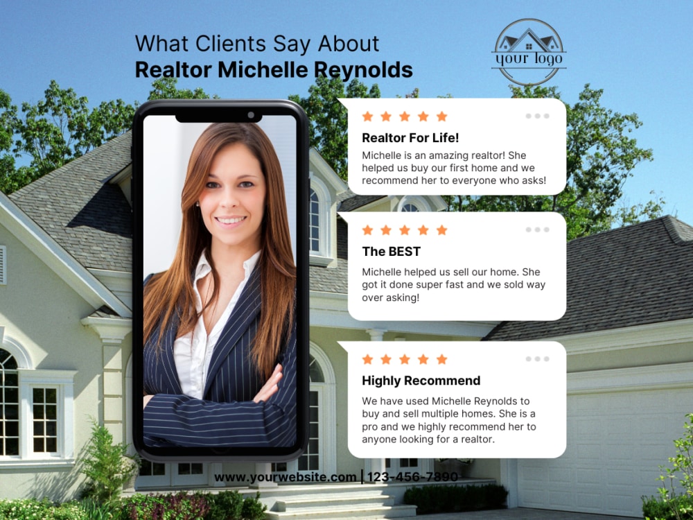 Your real estate agent reviews turned into social media posts for FB/IG