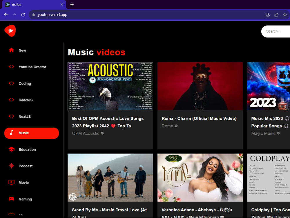 A video streaming platform like youtube Upwork