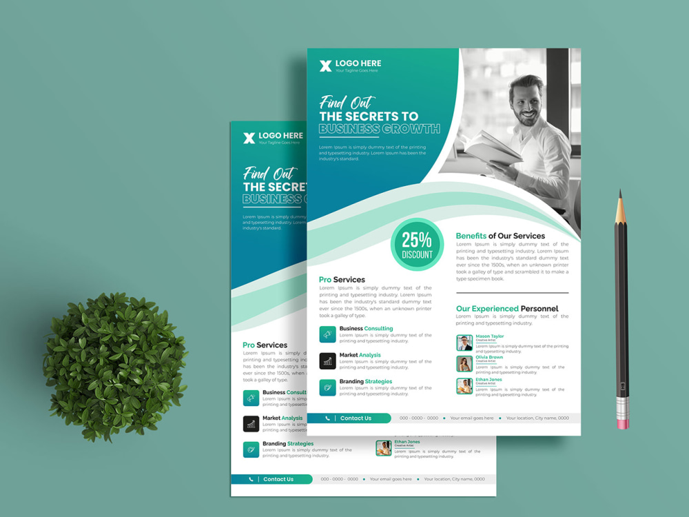 A clean, elegant, exquisitely designed CORPORATE FLYER/BROCHURE