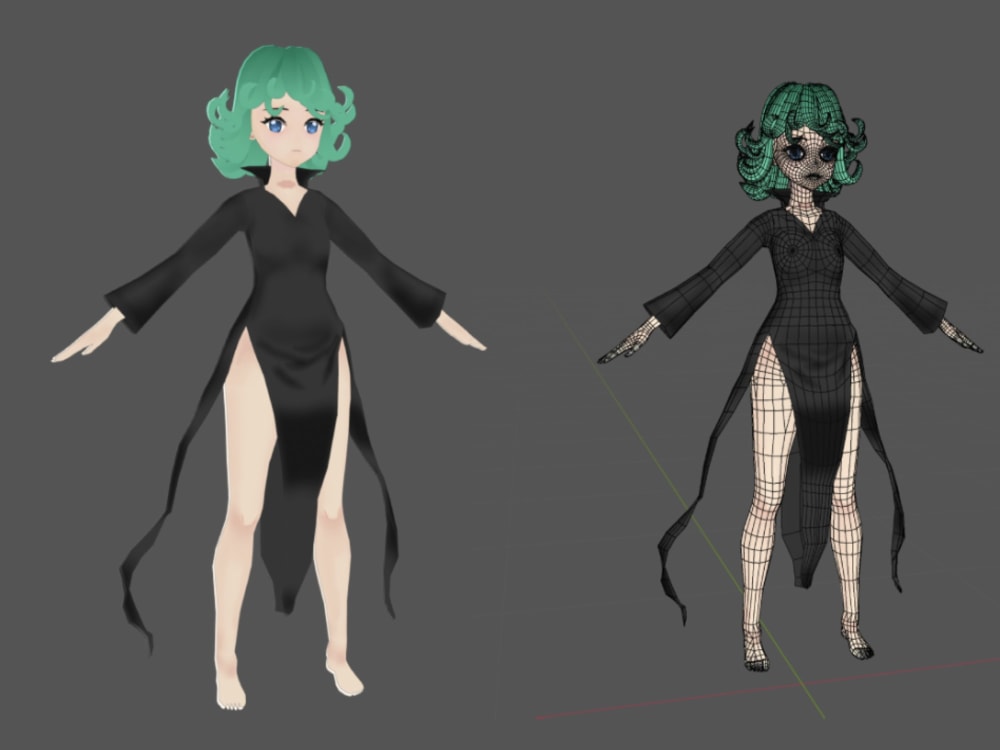 Design custom vrchat, furry, vtuber 3d anime model, 3d rendering