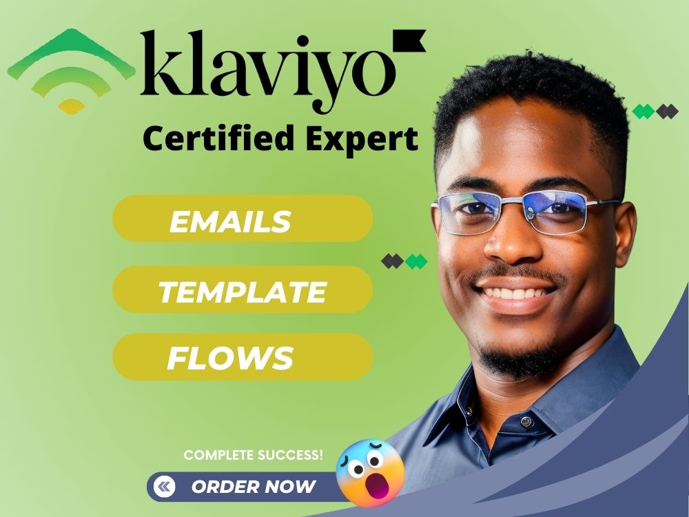 Klaviyo email template design, flows setup, Klaviyo campaign Upwork