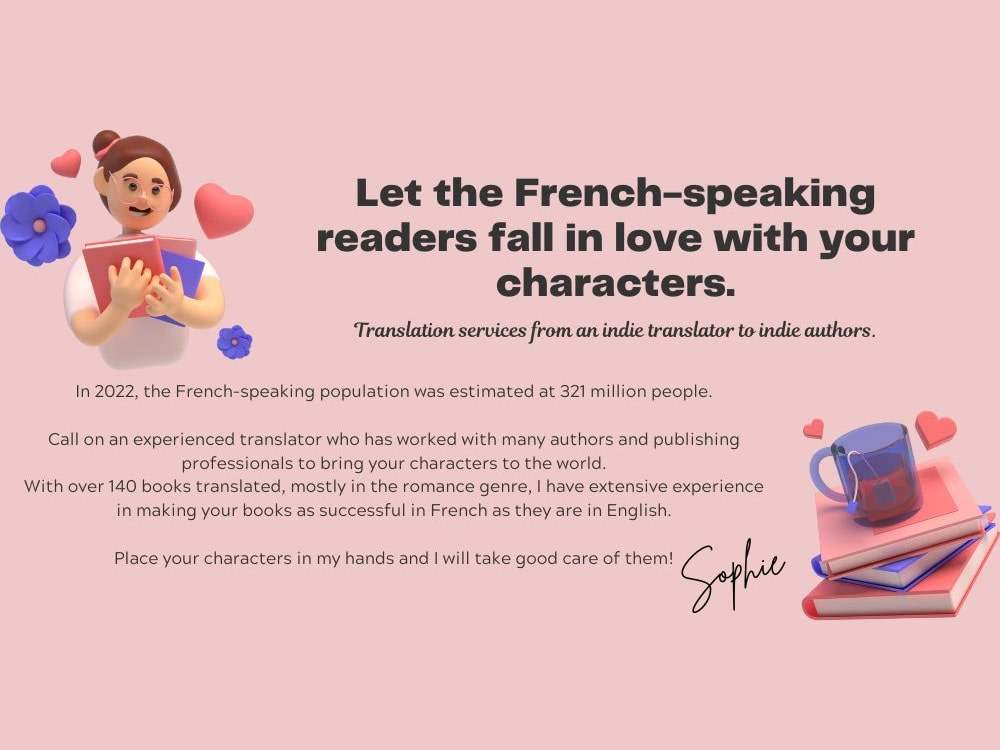A topnotch French translation for your novel. Upwork