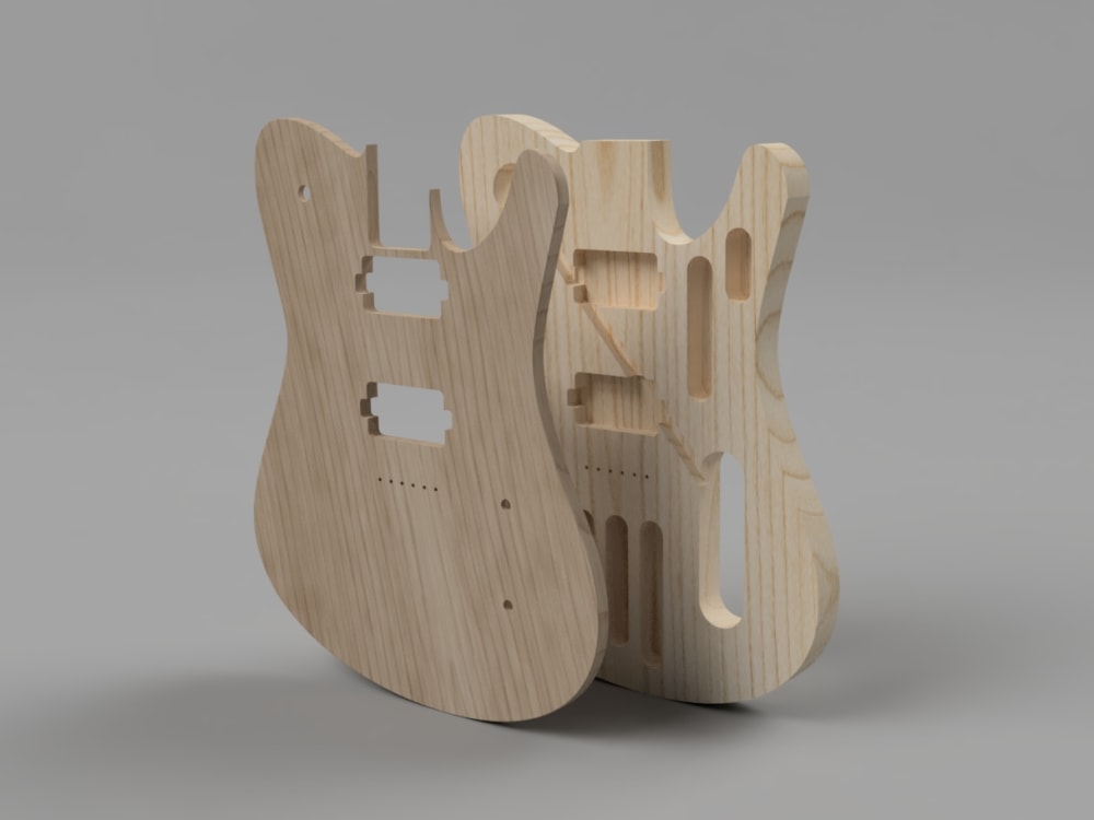 CAD guitar design file for CNC Upwork