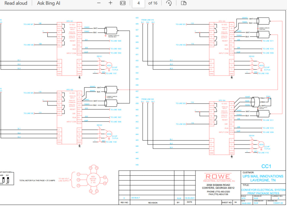 2d Drawings of Electrical Panels, Power & Control Wiring etc | Upwork