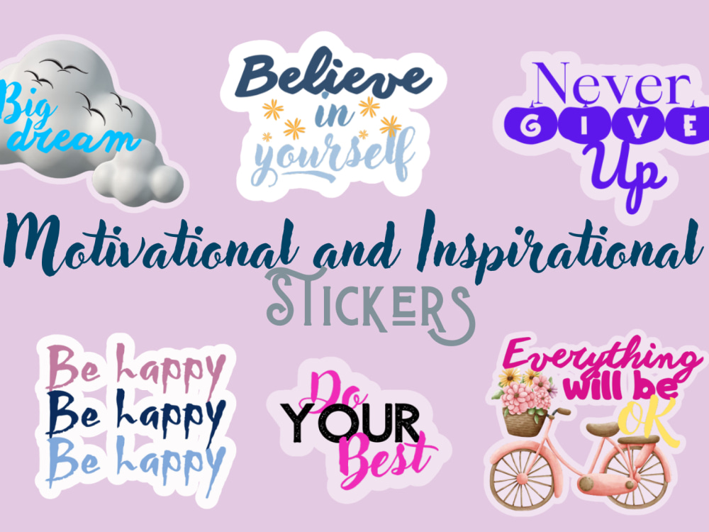 Printable typography motivation inspiration stickers