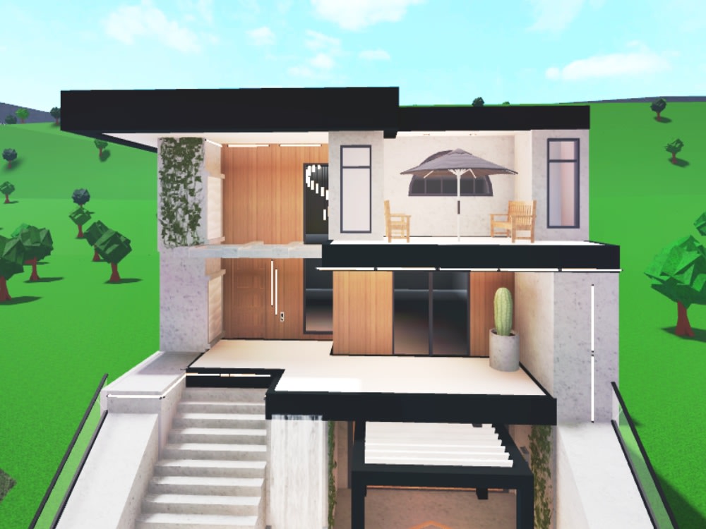 Custom Bloxburg House Interior and Exterior :) (READ DESCRIPTION)