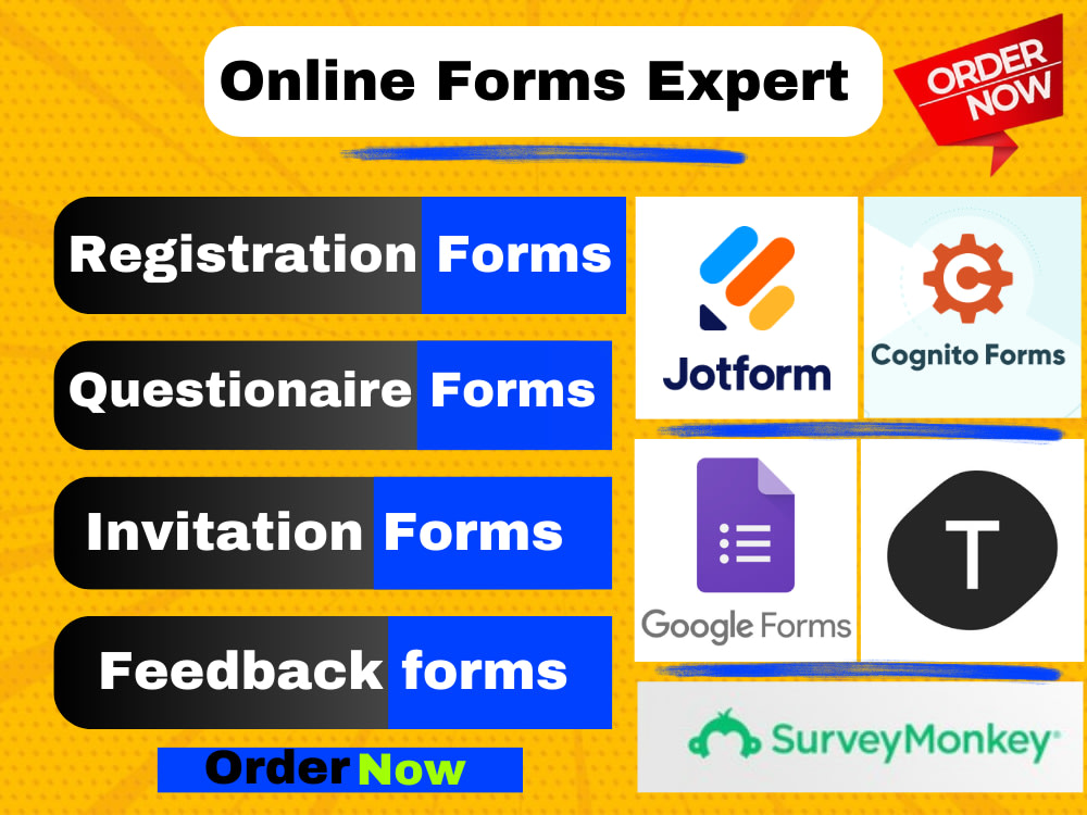 Responsive google forms, jotform, type form, survey & questionaire