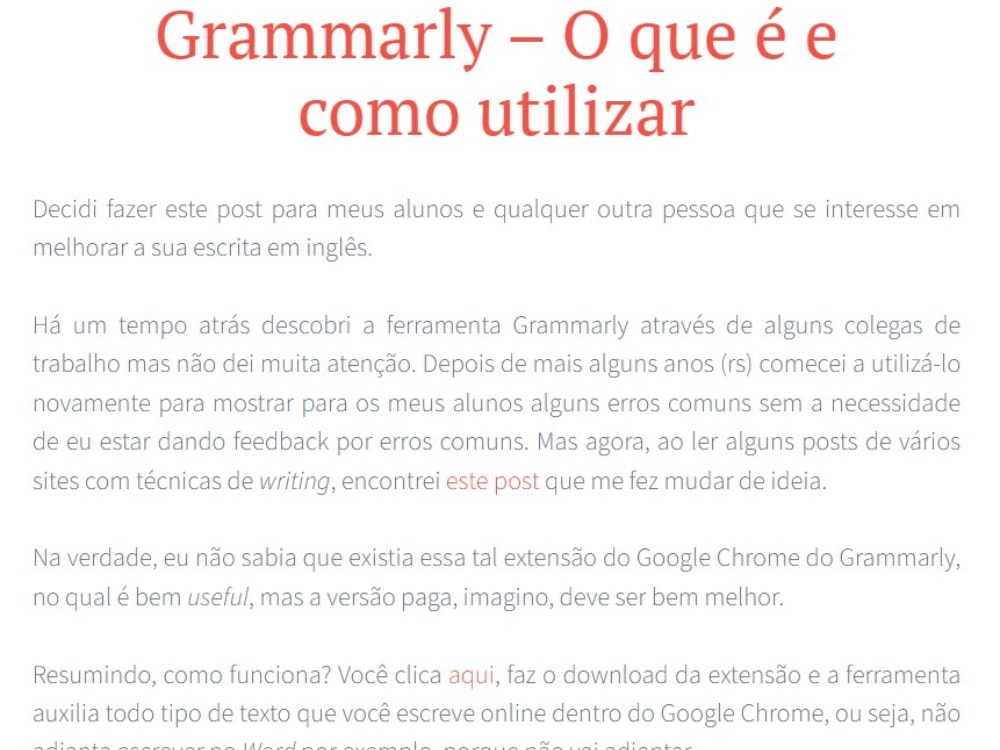 A short article written/translated in Portuguese or English