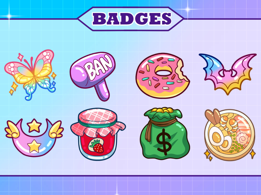 Draw sub badges , bit badges , emotes for twitch , discord emoji ,   by Pro_graphics_99