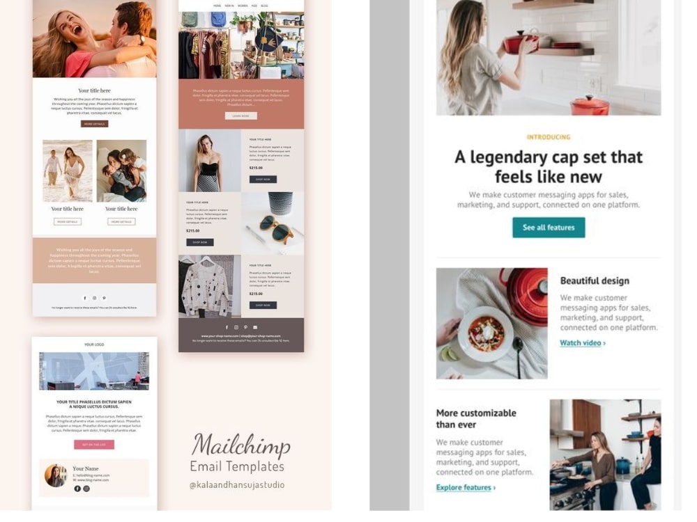 Newsletter template on beehiiv convertkit mailchimp substack klaviyo