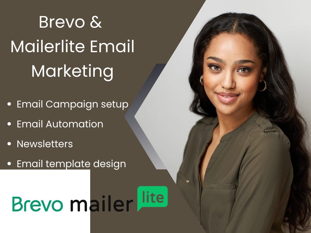 Brevo or Mailerlite template, newsletter, landing page & automation