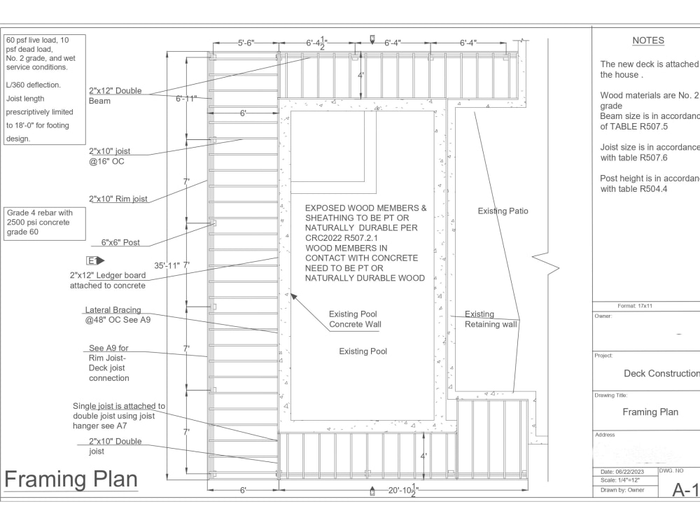 Deck and Patio Cover Plans For Building Permit Upwork