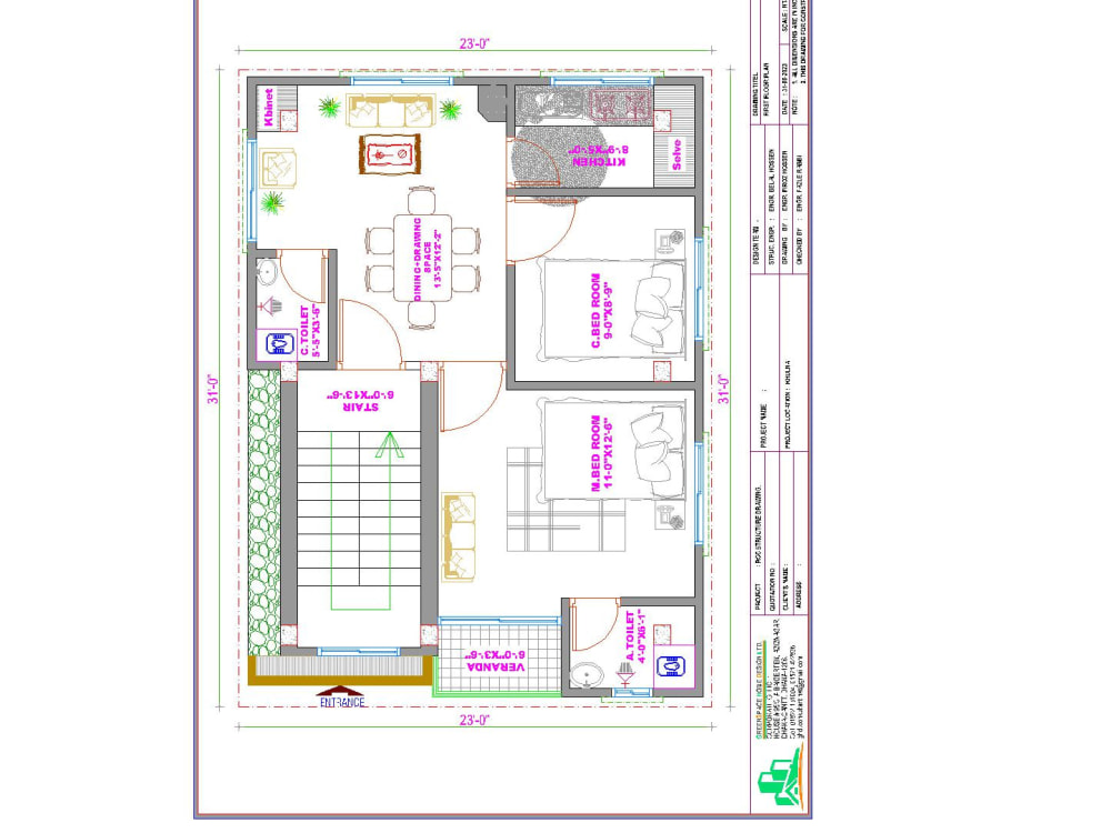 I will draw a 2D Architecture floor plan and structural details in ...